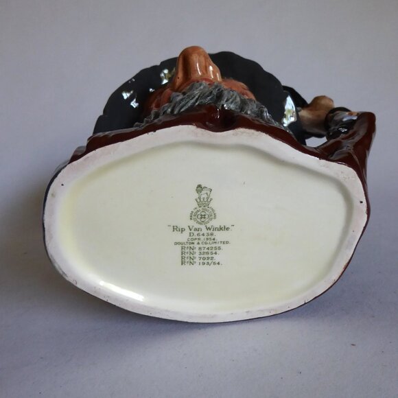 VINTAGE 1954 ROYAL DOULTON ENGLAND TOBY JUG RIP VAN WINKLE PORCELAIN PITCHER - Picture 13 of 14